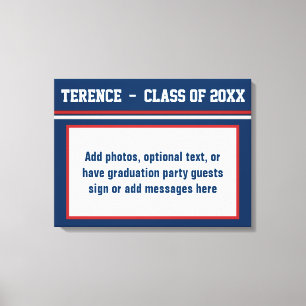 Grad Party Guest Signature Memory Board Canvas Print
