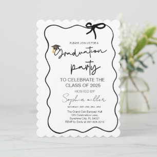 Grad Party Invite Class of 2025,Whimsical Bow
