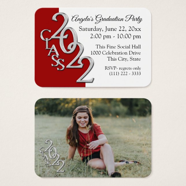 Grad Party Mini Pocket Photo Insert Card 2022 (Front & Back)