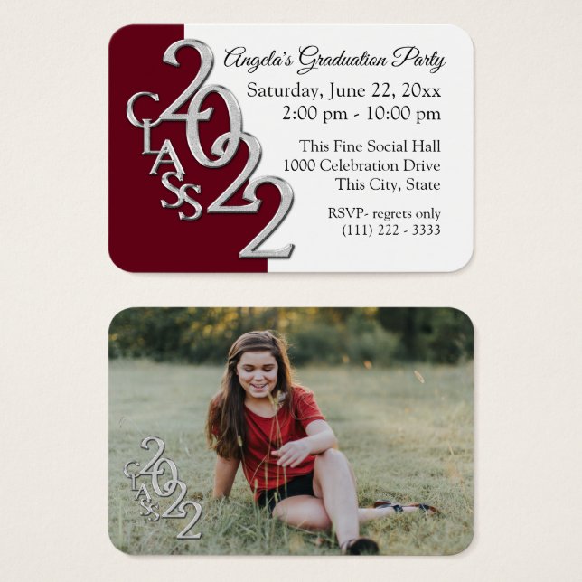 Grad Party Mini Pocket Photo Insert Card 2022 (Front & Back)