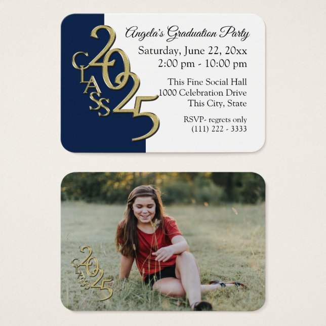 Grad Party Mini Pocket Photo Insert Card 2022 (Front & Back)