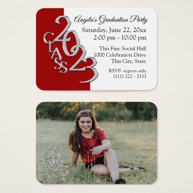 Grad Party Mini Pocket Photo Insert Card 2023 (Front & Back)