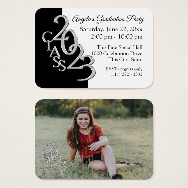Grad Party Mini Pocket Photo Insert Card 2023 (Front & Back)