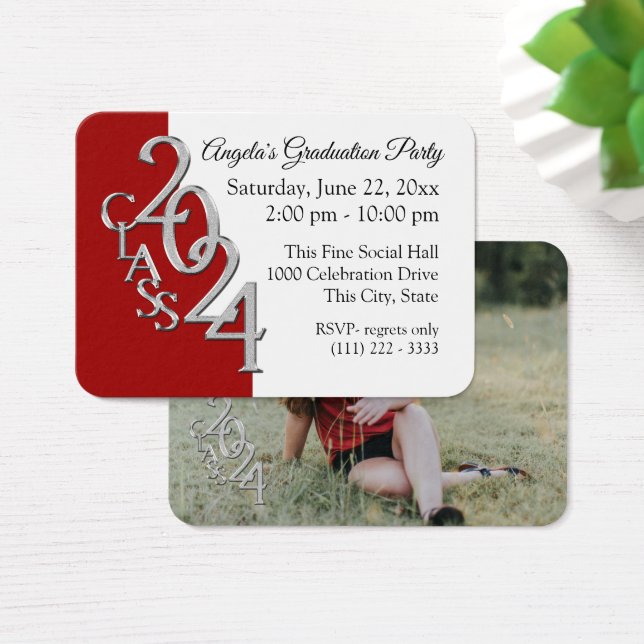 Grad Party Mini Pocket Photo Insert Card 2024 (Desk)
