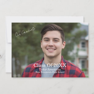 Grad Party Photo Calligraphy Personalise Thank You Card