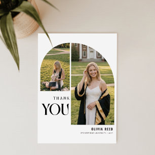Grad Personal Photo Collage Graduation Thank You Postcard