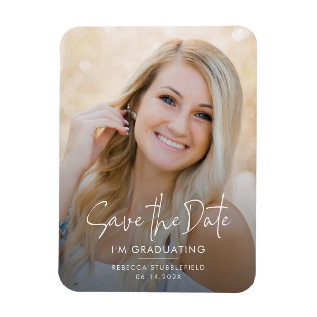 Grad Photo 2026 Save the Date Graduation Magnet (Vertical)