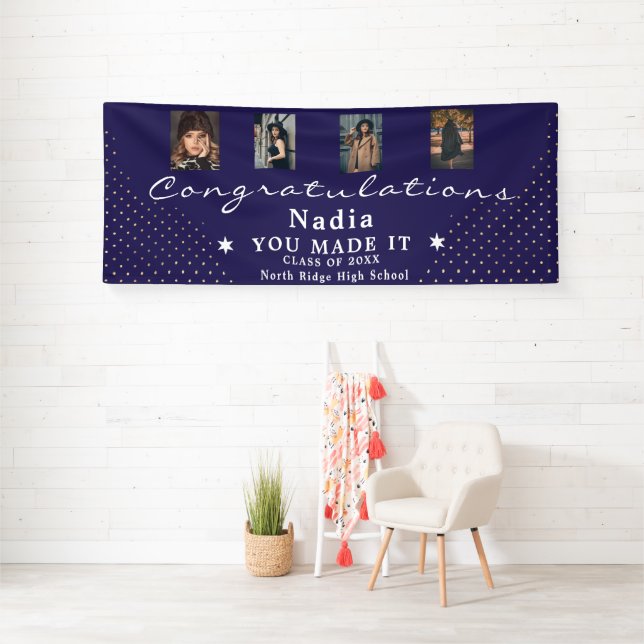 Grad Photo Collage Banner - Custom Party Sign (Insitu)