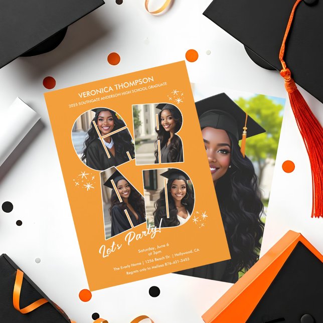 GRAD Photo Collage Graduation Party Invitation (GRAD Collage Party Invitation)