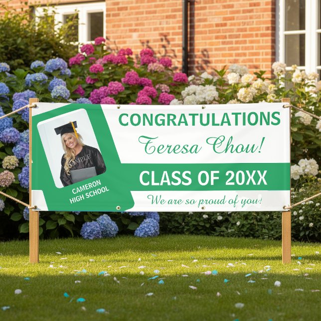 Grad Photo Congratulations Green ID1291 Banner (Creator Uploaded)