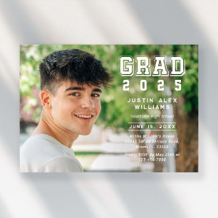 Grad Photo Modern  Graduation  Invitation