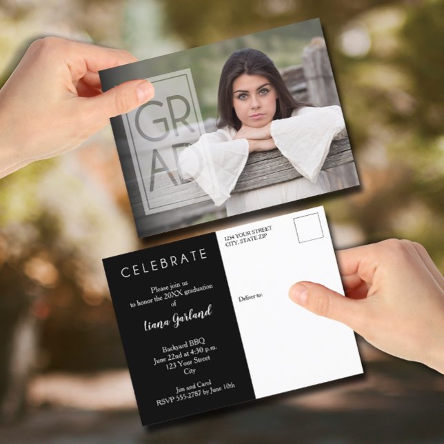 GRAD Photo Party Invitation Postcard (GRAD Photo Party Invitation Postcards)