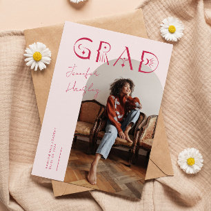 GRAD Pink Arch Mystical Graduation Announcement