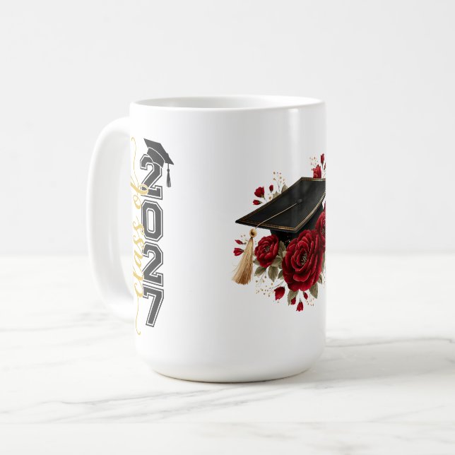 Grad Red Roses Coffee Mug (Front Left)