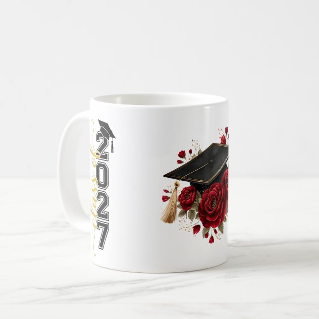 Grad Red Roses Coffee Mug (Front Left)