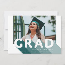 Grad Retro Photo Green Personalised Graduation