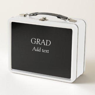 Grad simple minimal graduation elegant modern typo metal lunch box