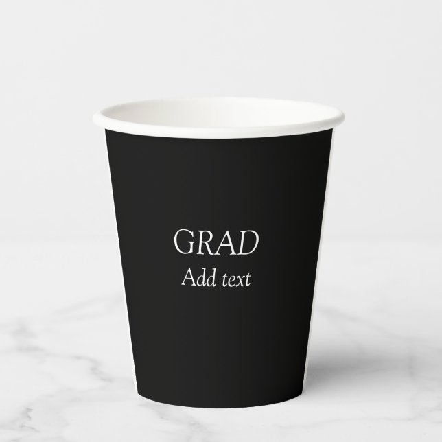 Grad simple minimal graduation elegant modern typo paper cups (Front)