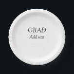 Grad simple minimal graduation elegant modern typo paper plate<br><div class="desc">Design</div>