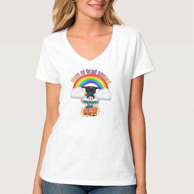 Grad Squad 2026 Rainbow Family Matching T-Shirt (Front)
