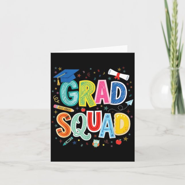 Grad Squad Funny Graduation Cl Of 2026 Colourful Card (Front)