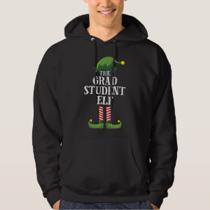 Grad Student Elf Matching Family Group Christmas P Hoodie