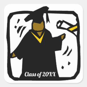 Grad Student Graduation Square Sticker