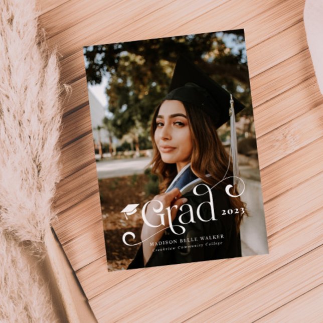 Grad Swirly Overlay Text Graduation Announcement (Creator Uploaded)