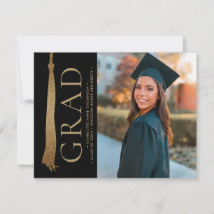 Grad Tassel University Graduate Custom Photo Announcement