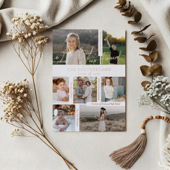 Grad Then & Now Photo & Highlights Announcement (Grad Then & Now Photo & Highlights Announcement Foil Card)