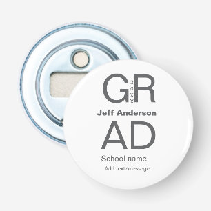 Grad typography modern graduation simple minimal c bottle opener