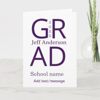 Grad typography modern graduation simple minimal c card