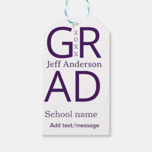 Grad typography modern graduation simple minimal c gift tags