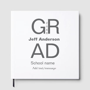 Grad typography modern graduation simple minimal c guest book