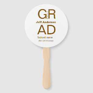Grad typography modern graduation simple minimal c hand fan