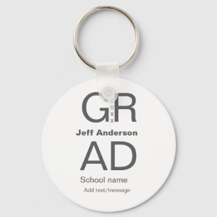 Grad typography modern graduation simple minimal c key ring