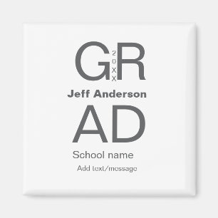 Grad typography modern graduation simple minimal c magnet