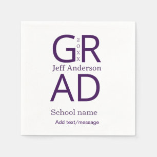Grad typography modern graduation simple minimal c napkin