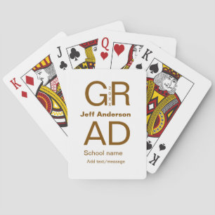 Grad typography modern graduation simple minimal c playing cards