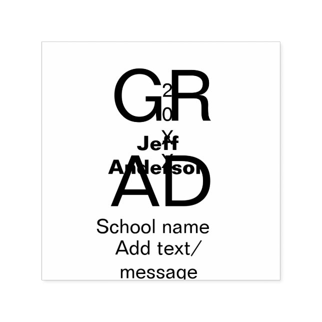 Grad typography modern graduation simple minimal c self-inking stamp (Design)