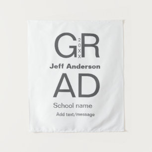 Grad typography modern graduation simple minimal c tapestry