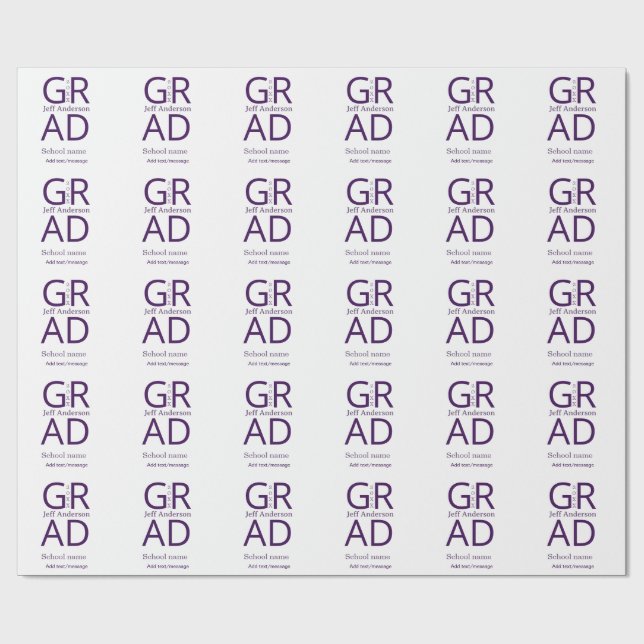 Grad typography modern graduation simple minimal c wrapping paper (Flat)