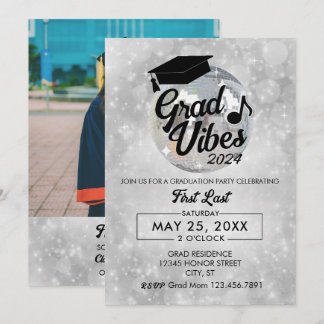 Grad Vibes Graduation Party Invitation