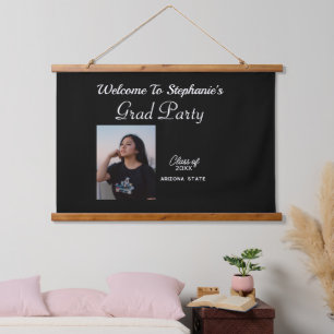 Grad Welcome Tapestry - Modern Photo Party Sign