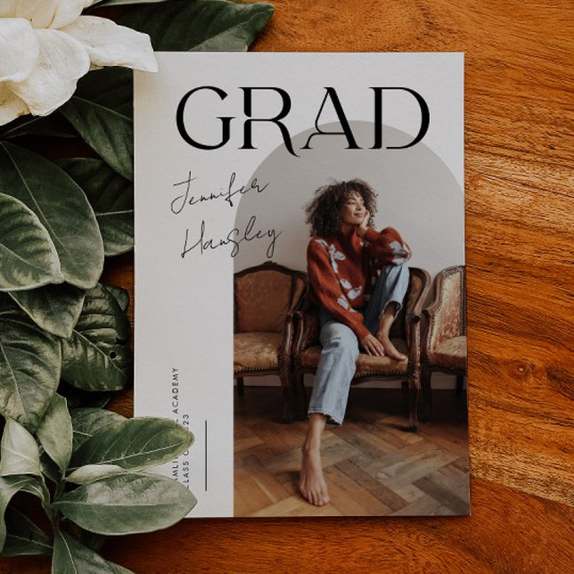 GRAD White Arch Graduation Announcement (Creator Uploaded)