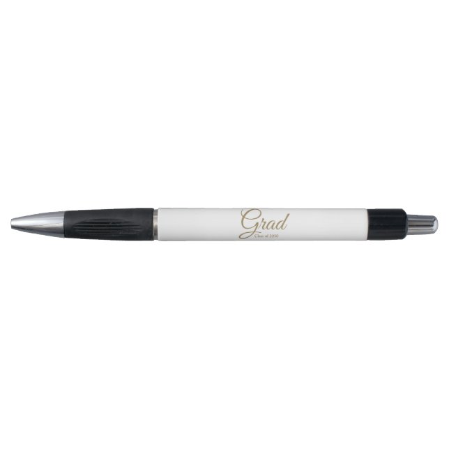 Grad white gold custom script class year elegant (Front)