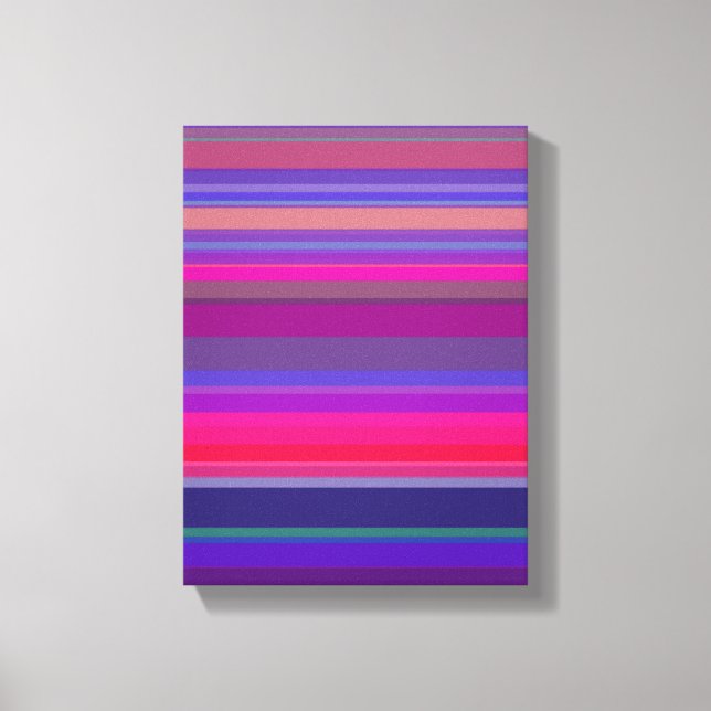 Gradation Stripes Purple Pink Blue Canvas Print (Front)