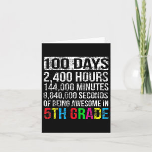 Grade 100 Day Countdown 100 Days Of School Gifts T Card