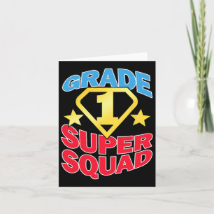 Grade 1 Super Squad Superhero Teacher Team  Card