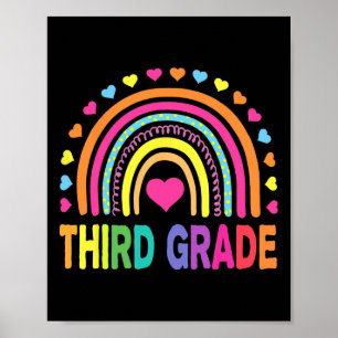 Grade 3rd Grade Rainbow Teachers Kids Back To Scho Poster